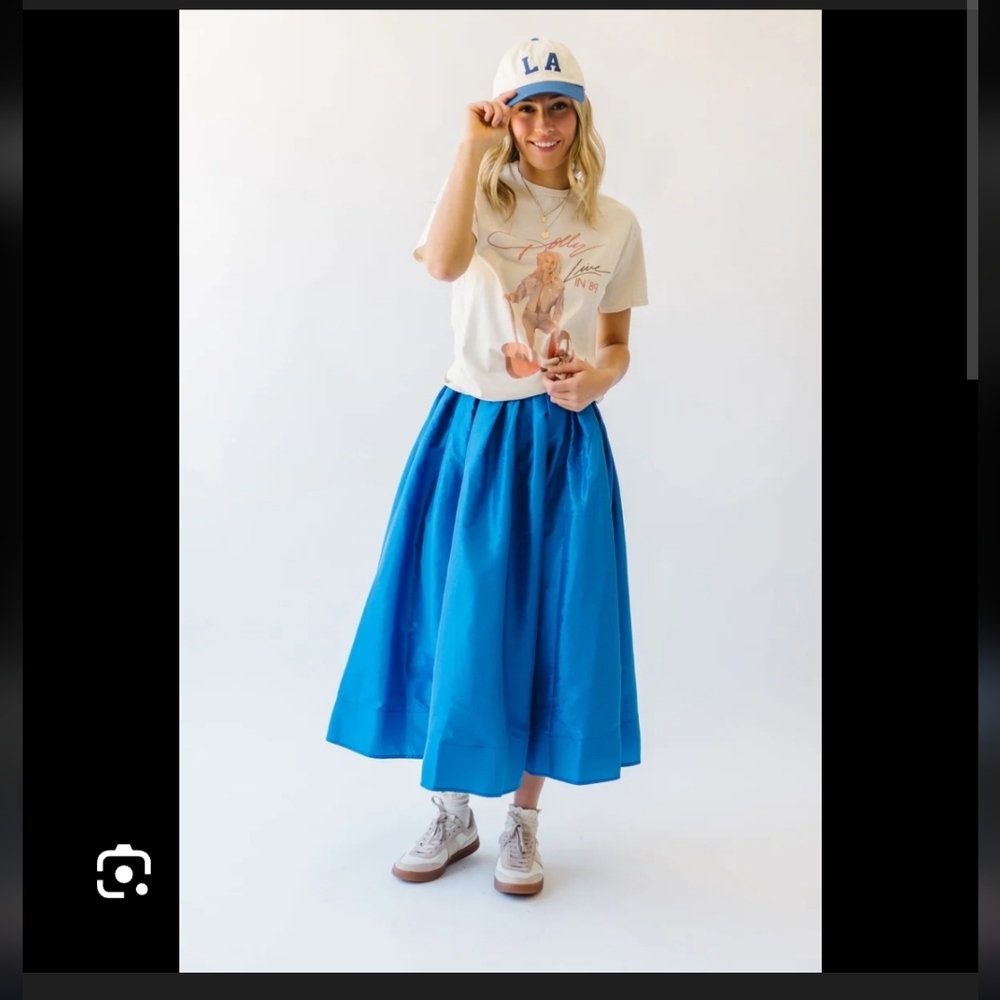 Free‎ People Vibrant Blue A-Line Skirt - Picture 5 of 12